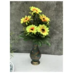 Artificial Flowers Bunch Bouquet Of 5 Sunflowers For Home Decoration (Color: Yellow, Material: Silk Polyester)