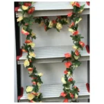 Artificial Rose Vine Flowers Plants Artificial Flower Creeper Hanging Rose For Home Decoration (Color: Multi, Material: Silk Polyester)