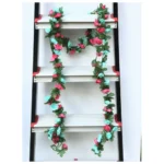 Artificial Rose Vine Flowers Plants Artificial Flower Creeper Hanging Rose For Home Decoration (Color: Multi, Material: Silk Polyester)