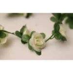 Artificial White Rose Vine Flowers Plants Artificial Flower Creeper Hanging Rose For Home Decoration (Color: White, Material: Silk Polyester)
