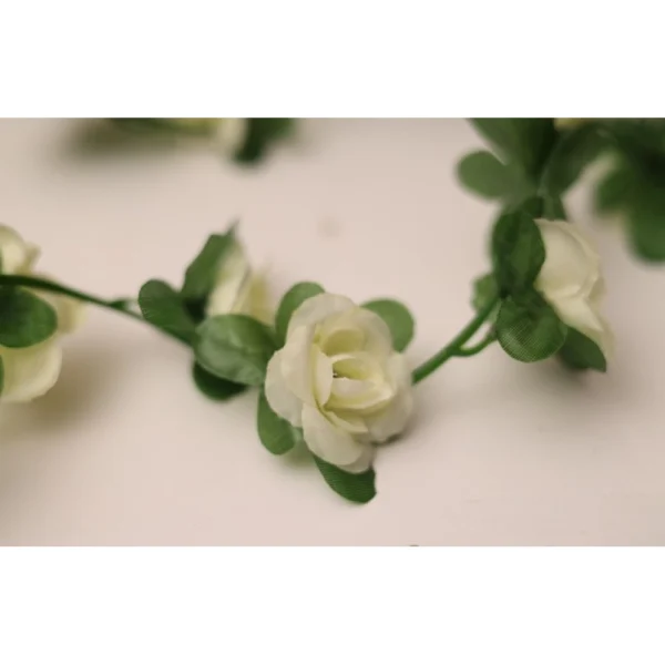 Artificial White Rose Vine Flowers Plants Artificial Flower Creeper Hanging Rose For Home Decoration (Color: White, Material: Silk Polyester)