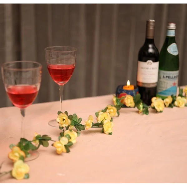 Artificial Flower Creeper Hanging Rose Garland For Home Decoration (Color: Cream, Material: Silk Polyester)