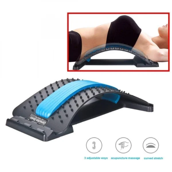 Magic Back Support Device Lower and Upper Muscle Pain Relief Multi-Level Lumbar Spine Stretching Massager (Color: Assorted)