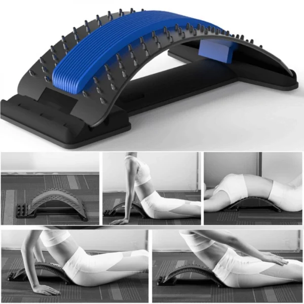 Magic Back Support Device Lower and Upper Muscle Pain Relief Multi-Level Lumbar Spine Stretching Massager (Color: Assorted)