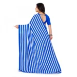 Women's Faux Georgette Saree With Blouse (Blue, 5-6Mtrs)