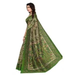 Women's Art Silk Saree With Blouse (Green, 5-6mtrs)