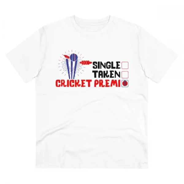 Men's PC Cotton Cricket Design Printed T Shirt (Color: White, Thread Count: 180GSM)