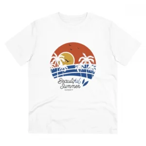 Men's PC Cotton Beautiful Summer Printed T Shirt (Color: White, Thread Count: 180GSM)