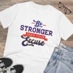 Men's PC Cotton Be Stronger Than Your Excuse Desing Printed T Shirt (Color: White, Thread Count: 180GSM)