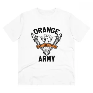 Men's PC Cotton Cricket Design Printed T Shirt (Color: White, Thread Count: 180GSM)