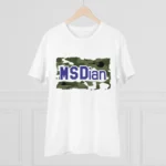 Men's PC Cotton Cricket Design Printed T Shirt (Color: White, Thread Count: 180GSM)