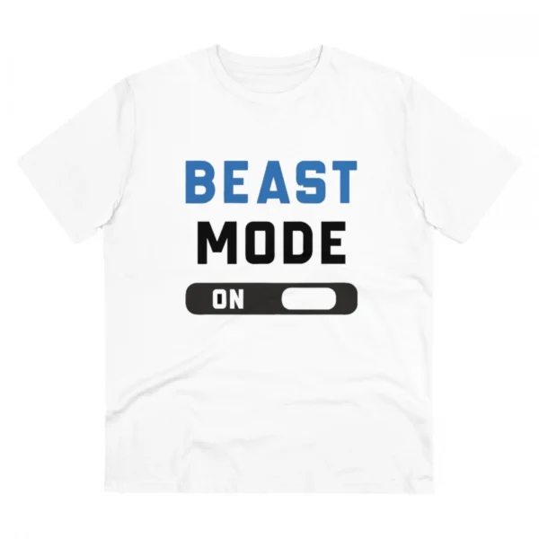 Men's PC Cotton Beast Mode On Printed T Shirt (Color: White, Thread Count: 180GSM)