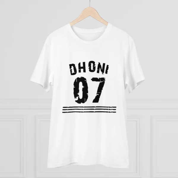 Men's PC Cotton Cricket Design Printed T Shirt (Color: White, Thread Count: 180GSM)