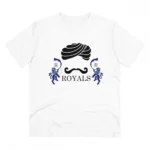 Men's PC Cotton Cricket Design Printed T Shirt (Color: White, Thread Count: 180GSM)