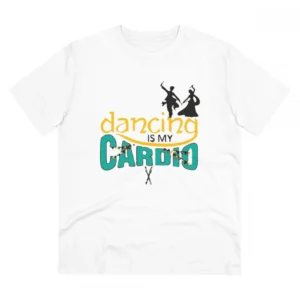 Men's PC Cotton Dancing Is My Cardio Printed T Shirt (Color: White, Thread Count: 180GSM)