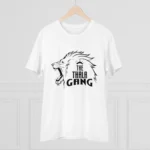 Men's PC Cotton Cricket Design Printed T Shirt (Color: White, Thread Count: 180GSM)