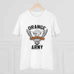 Men's PC Cotton Cricket Design Printed T Shirt (Color: White, Thread Count: 180GSM)