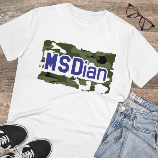 Men's PC Cotton Cricket Design Printed T Shirt (Color: White, Thread Count: 180GSM)