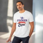 Men's PC Cotton Be Stronger Than Your Excuse Desing Printed T Shirt (Color: White, Thread Count: 180GSM)
