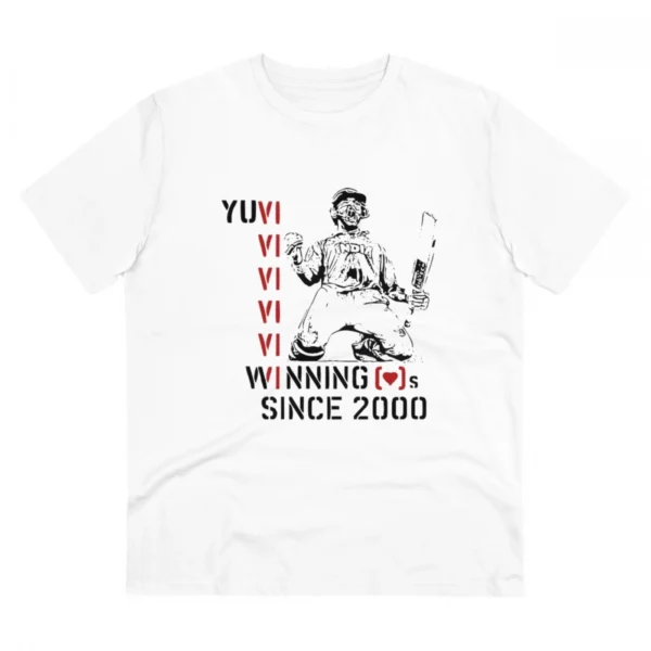 Men's PC Cotton Cricket Design Printed T Shirt (Color: White, Thread Count: 180GSM)