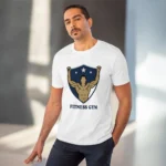 Men's PC Cotton Fittnes Gym Printed T Shirt (Color: White, Thread Count: 180GSM)