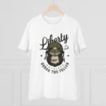 Men's PC Cotton Gorila Desing Printed T Shirt (Color: White, Thread Count: 180GSM)