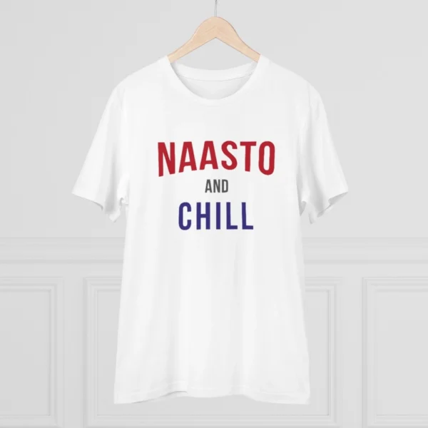 Men's PC Cotton Nasto And Chill Printed T Shirt (Color: White, Thread Count: 180GSM)
