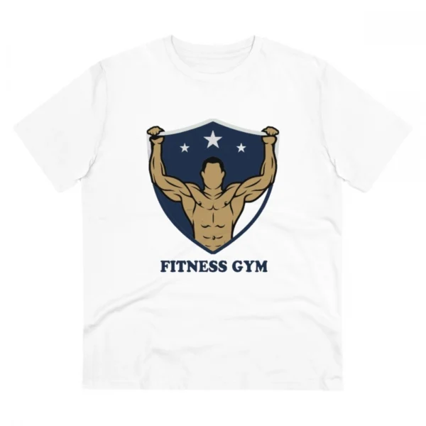 Men's PC Cotton Fittnes Gym Printed T Shirt (Color: White, Thread Count: 180GSM)