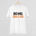 Men's PC Cotton Being Gujju Printed T Shirt (Color: White, Thread Count: 180GSM)
