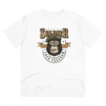 Men's PC Cotton Gorila Desing Printed T Shirt (Color: White, Thread Count: 180GSM)