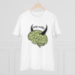 Men's PC Cotton Dirty Minddid Printed T Shirt (Color: White, Thread Count: 180GSM)
