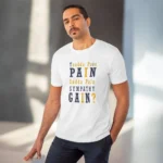 Men's PC Cotton Tuadda Pain Pain Sadda Pain Sympathy Gain Printed T Shirt (Color: White, Thread Count: 180GSM)