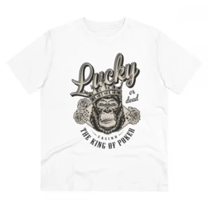 Men's PC Cotton Gorila Desing Printed T Shirt (Color: White, Thread Count: 180GSM)