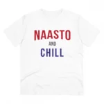 Men's PC Cotton Nasto And Chill Printed T Shirt (Color: White, Thread Count: 180GSM)