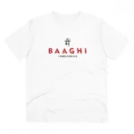 Men's PC Cotton Me Bhaghi Printed T Shirt (Color: White, Thread Count: 180GSM)