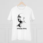 Men's PC Cotton Sardar Patel Printed T Shirt (Color: White, Thread Count: 180GSM)