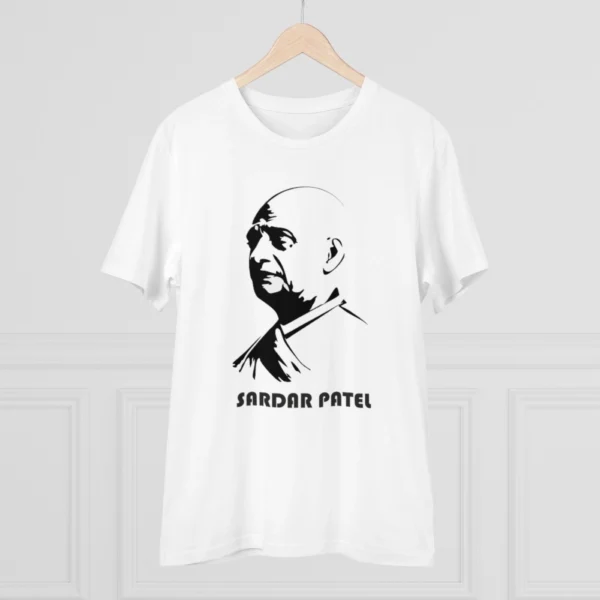 Men's PC Cotton Sardar Patel Printed T Shirt (Color: White, Thread Count: 180GSM)