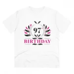 Men's PC Cotton 97th Birthday Printed T Shirt (Color: White, Thread Count: 180GSM)