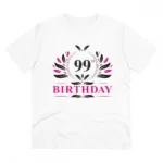 Men's PC Cotton 99th Birthday Printed T Shirt (Color: White, Thread Count: 180GSM)