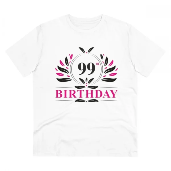 Men's PC Cotton 99th Birthday Printed T Shirt (Color: White, Thread Count: 180GSM)
