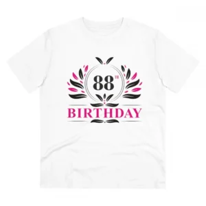 Men's PC Cotton 88th Birthday Printed T Shirt (Color: White, Thread Count: 180GSM)
