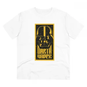 Men's PC Cotton Darth Vader Printed T Shirt (Color: White, Thread Count: 180GSM)