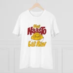 Men's PC Cotton Bhai Nasto Lai Aav Printed T Shirt (Color: White, Thread Count: 180GSM)
