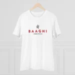 Men's PC Cotton Me Bhaghi Printed T Shirt (Color: White, Thread Count: 180GSM)