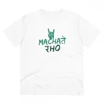 Men's PC Cotton Machate Raho Printed T Shirt (Color: White, Thread Count: 180GSM)
