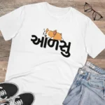 Men's PC Cotton Aadsu Printed T Shirt (Color: White, Thread Count: 180GSM)