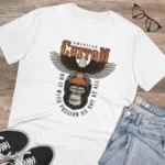 Men's PC Cotton Gorila Desing Printed T Shirt (Color: White, Thread Count: 180GSM)