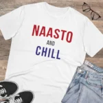 Men's PC Cotton Nasto And Chill Printed T Shirt (Color: White, Thread Count: 180GSM)