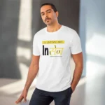 Men's PC Cotton U Drive Me In Sen Printed T Shirt (Color: White, Thread Count: 180GSM)