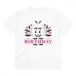 Men's PC Cotton 77th Birthday Printed T Shirt (Color: White, Thread Count: 180GSM)